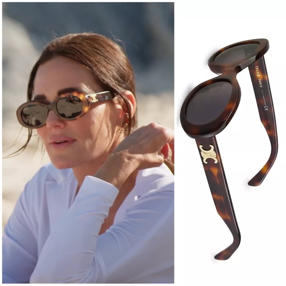Celine triomphe oval sunglasses Havana - Picture 12 of 16